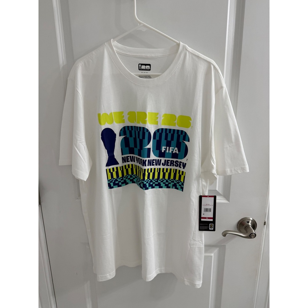 FIFA World Cup 2026 We Are 26 New York New Jersey White Graphic T-Shirt XL NWT